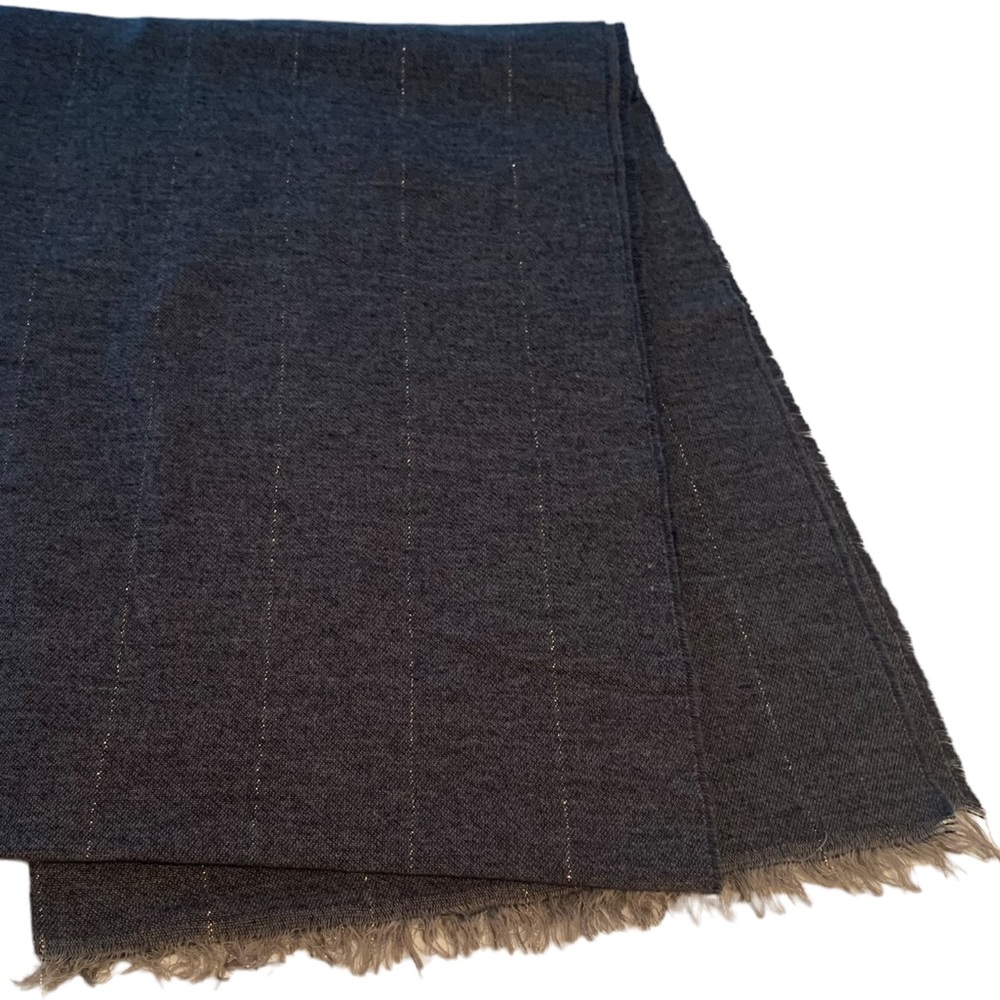 J. Crew Charcoal Flannel Metallic Thread Scarf - Picture 2 of 6